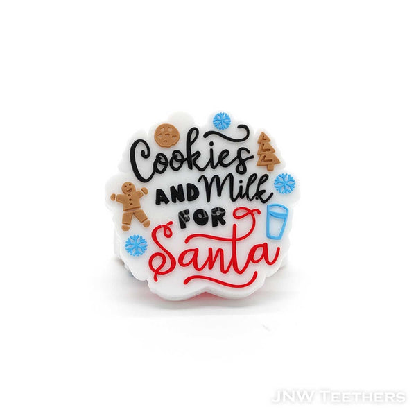 Cookies and Milk for Santa silicone focal beads