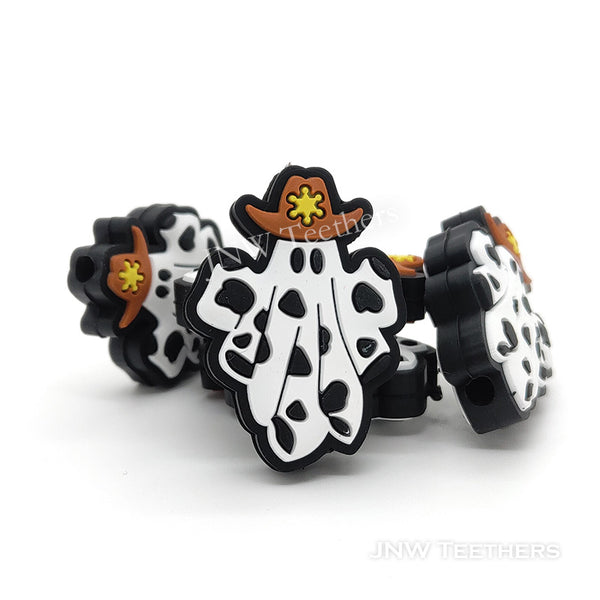 Cowboy hat white ghost silicone focal beads
