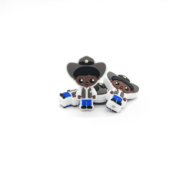 Black Cowboys Silicone Focal Beads