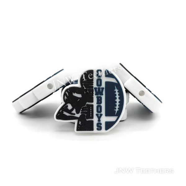 Cowboys D Shape Silicone focal beads