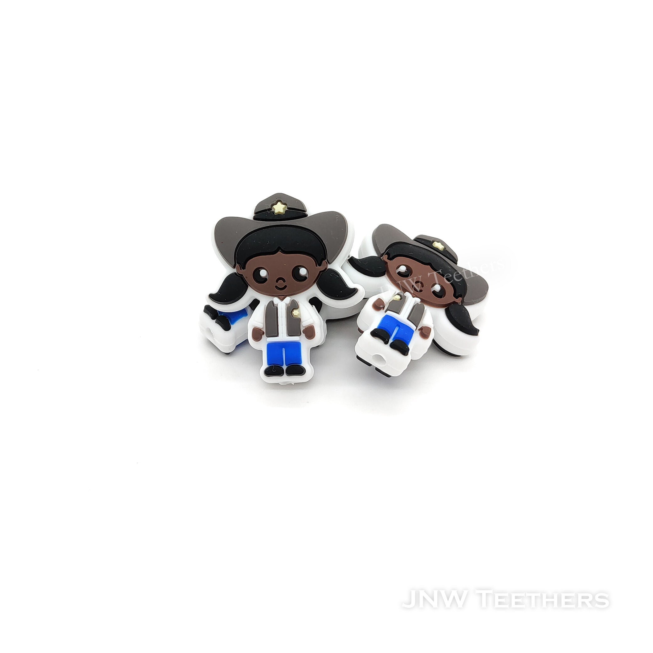 Black Cowgirls Silicone Focal Beads