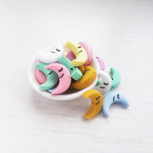 cresent moon silicone focal beads