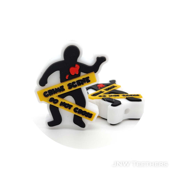 Crime Scene Do Not Cross silicone focal beads