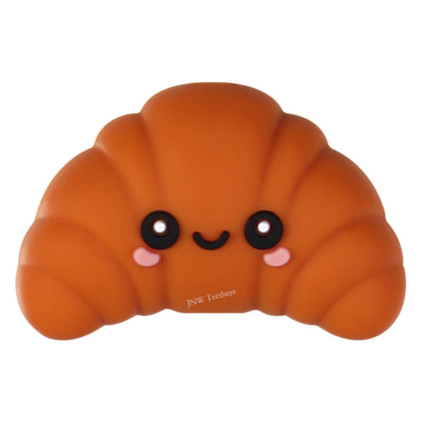 JNWTeethers 3D Croissant Smiling Pastry Silicone Focal Beads