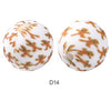 10pcs 15mm Silicone Printed Round Beads