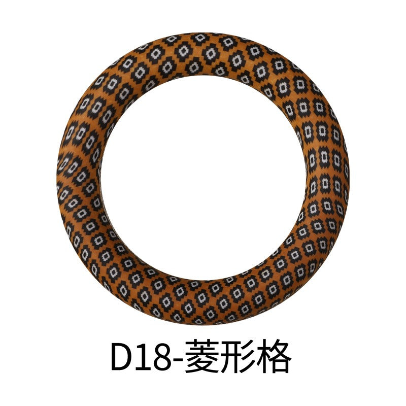 D18 Brown rhombic- printed 65mm silicone rings