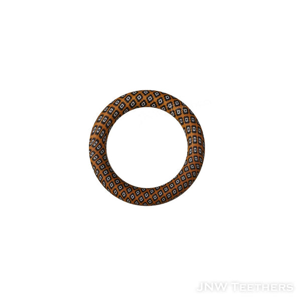 D18 Brown rhombic- printed 65mm silicone rings