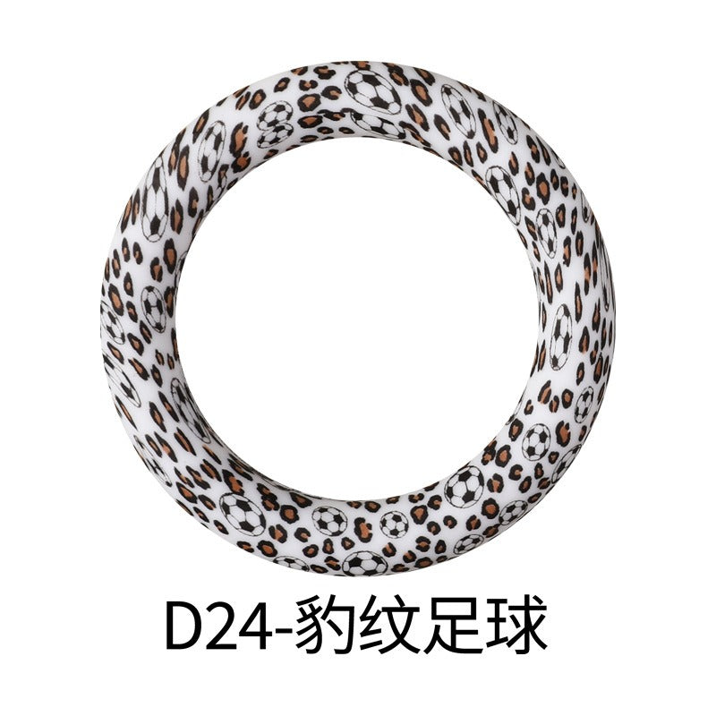 Leopard Soccer printed 65mm silicone rings D24