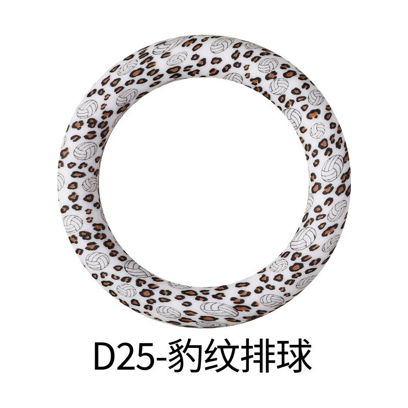 Animals printed 65mm silicone rings D25