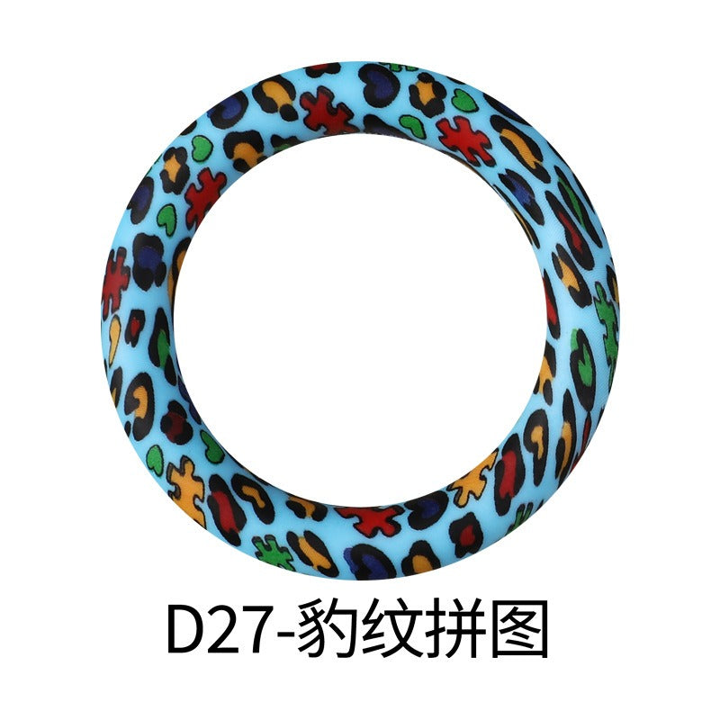 Leopard Puzzles printed 65mm- silicone rings D27