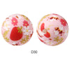 10pcs 15mm Silicone Printed Round Beads