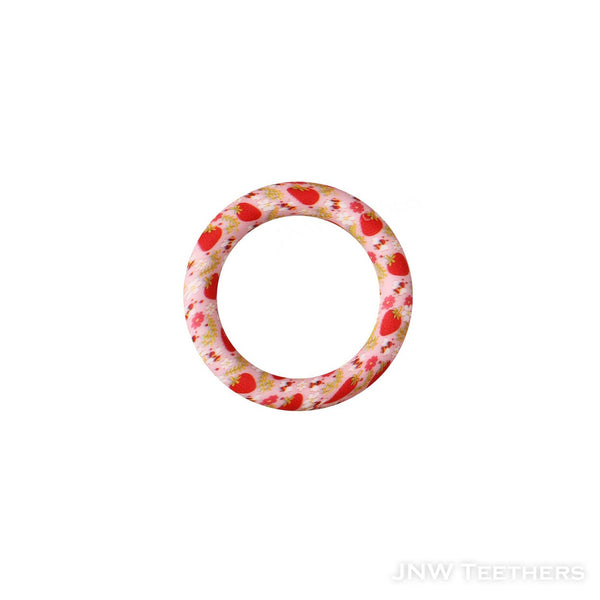 Strawberry printed 65mm silicone rings D30