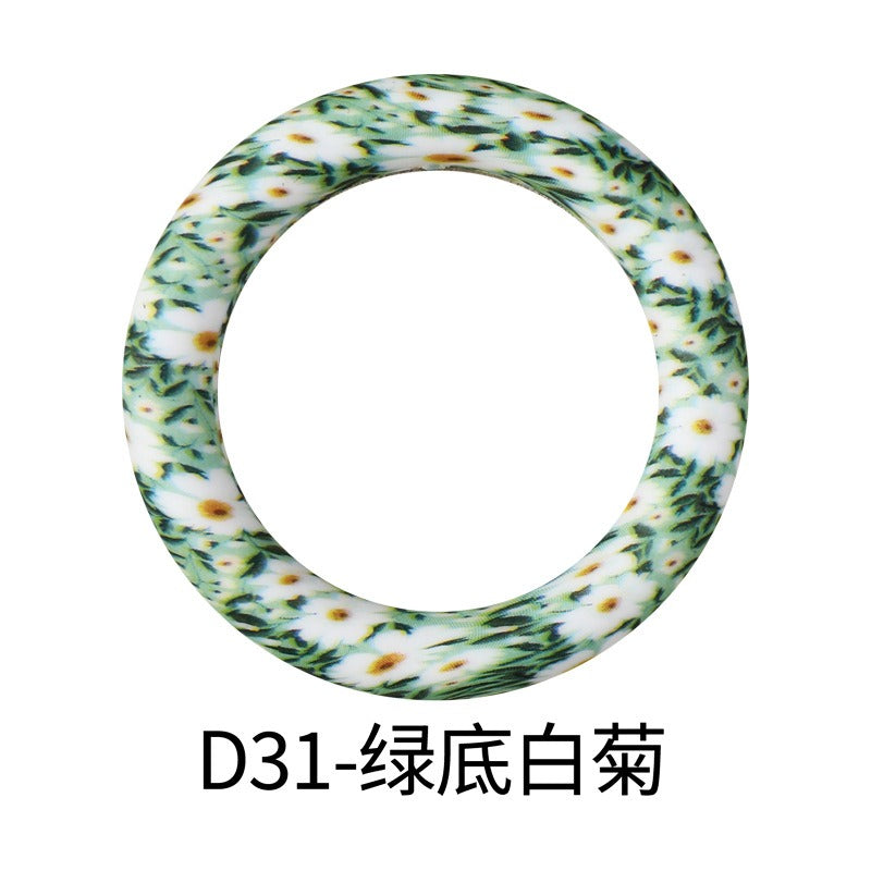 D31 Daisy and grasses printed 65mm silicone rings