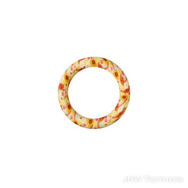 Butterflies and sunflowers printed 65mm silicone rings D32