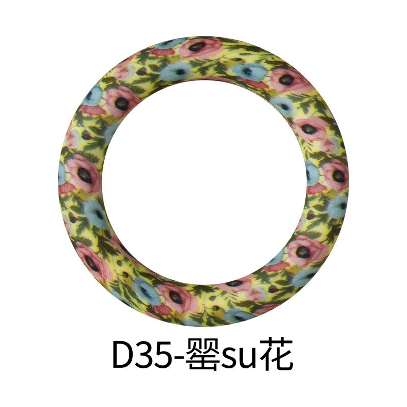 Flowers printed 65mm silicone rings D35