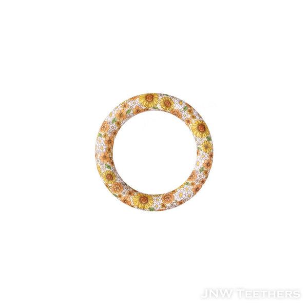 Bright yellow sunflowers printed 65mm silicone rings D38