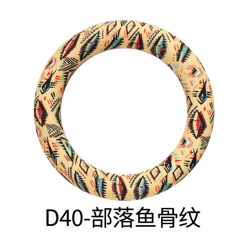 D40 Triba fishbone pattern printed 65mm silicone rings