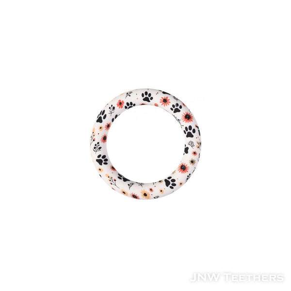 Flower dog paw prints printed 65mm-silicone rings D44
