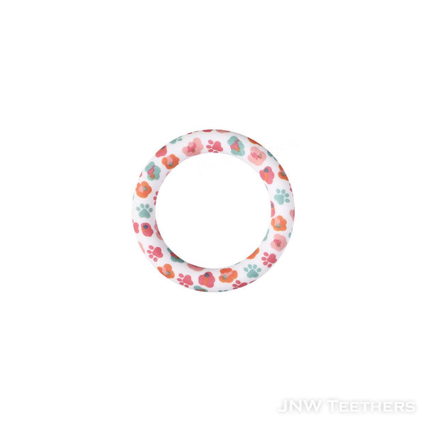 Colorful paw prints printed 65mm silicone rings D45