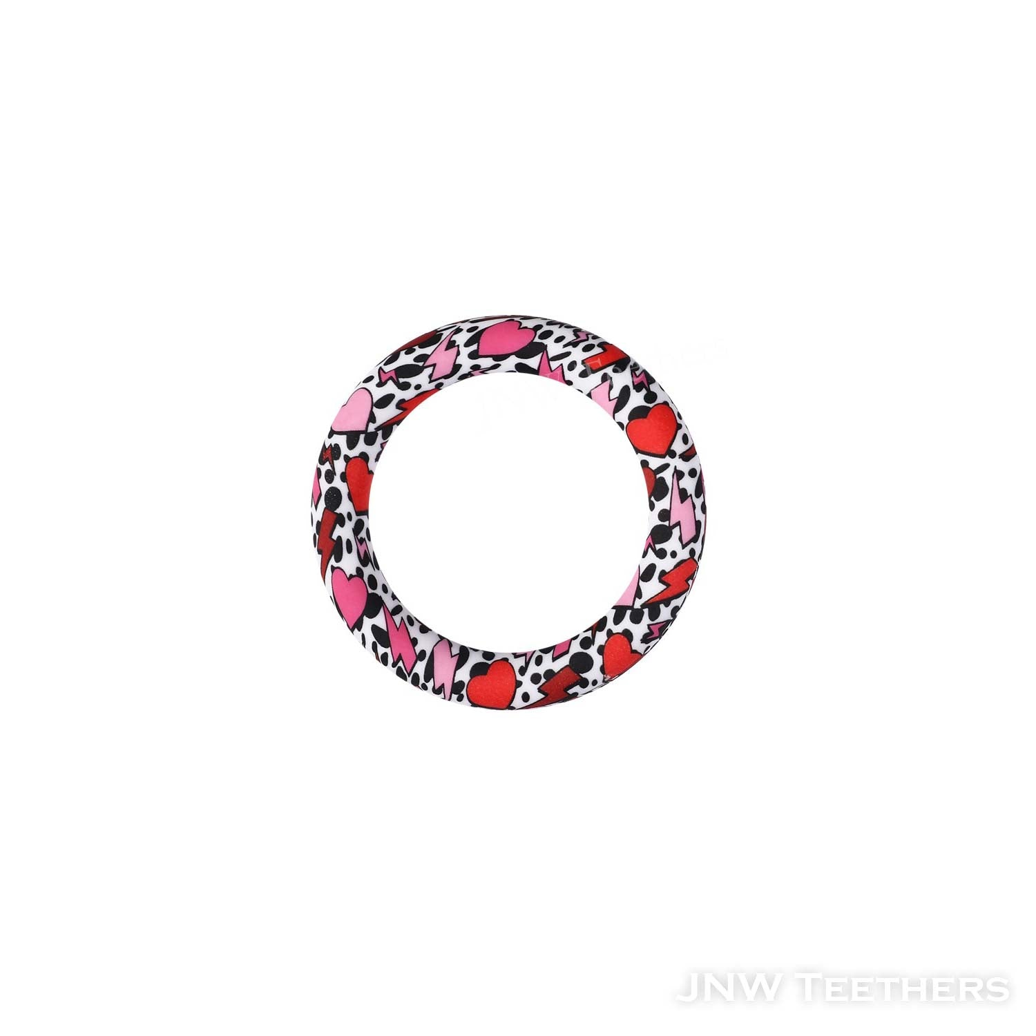 lightning red heart printed 65mm silicone rings D46