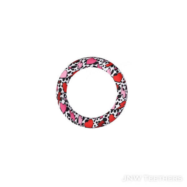 lightning red heart printed 65mm silicone rings D46