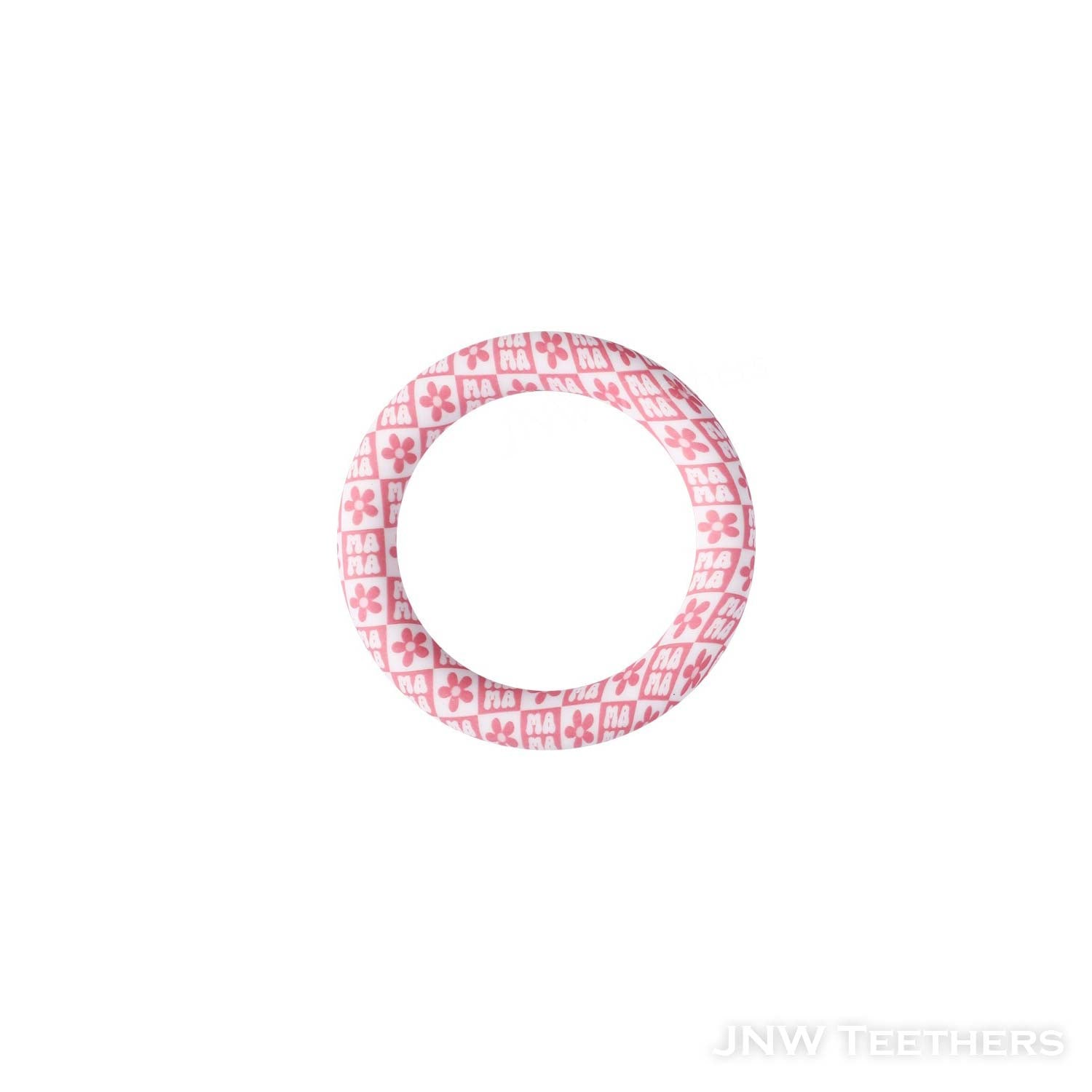 D48 Pink flower Mama printed 65mm silicone rings