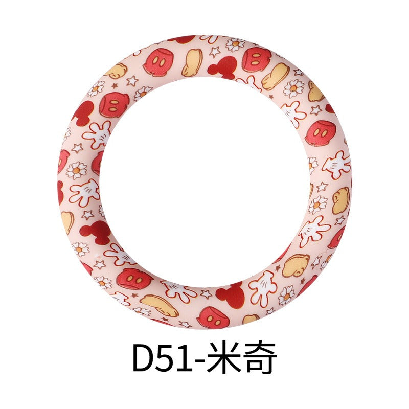 Mouse head printed 65mm silicone rings D51