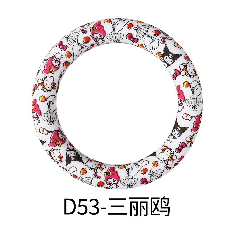 D53 Cat Dog Rabbit and Coulomi printed 65mm silicone rings