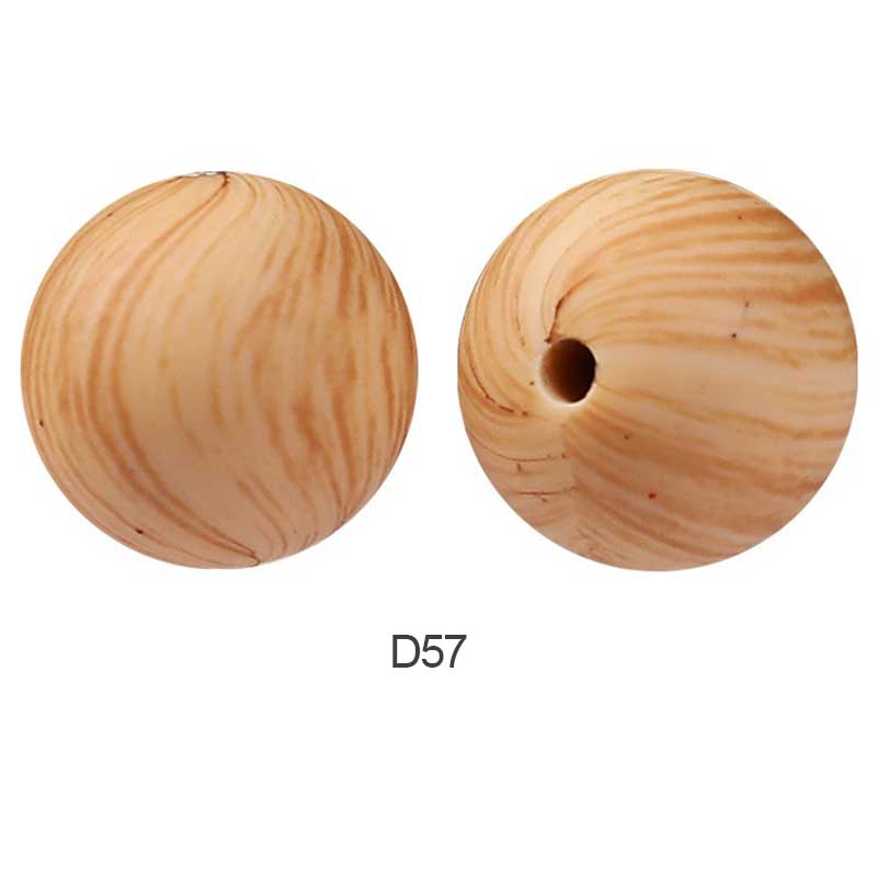 10pcs 15mm Silicone Printed Round Beads