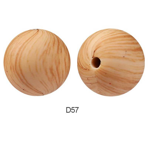 10pcs 15mm Silicone Printed Round Beads