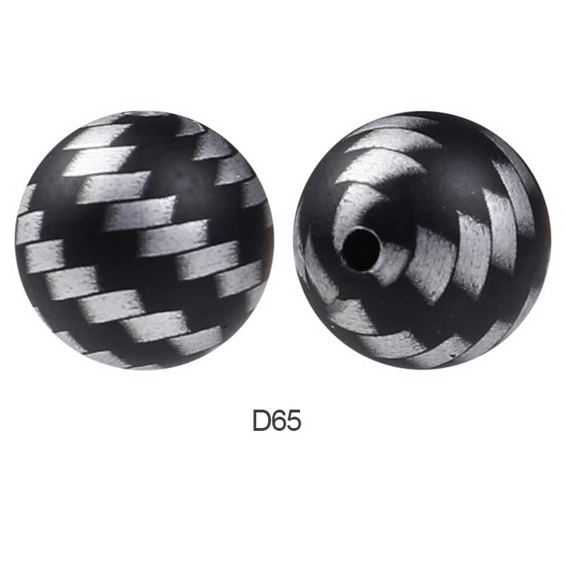 10pcs 15mm Silicone Printed Round Beads