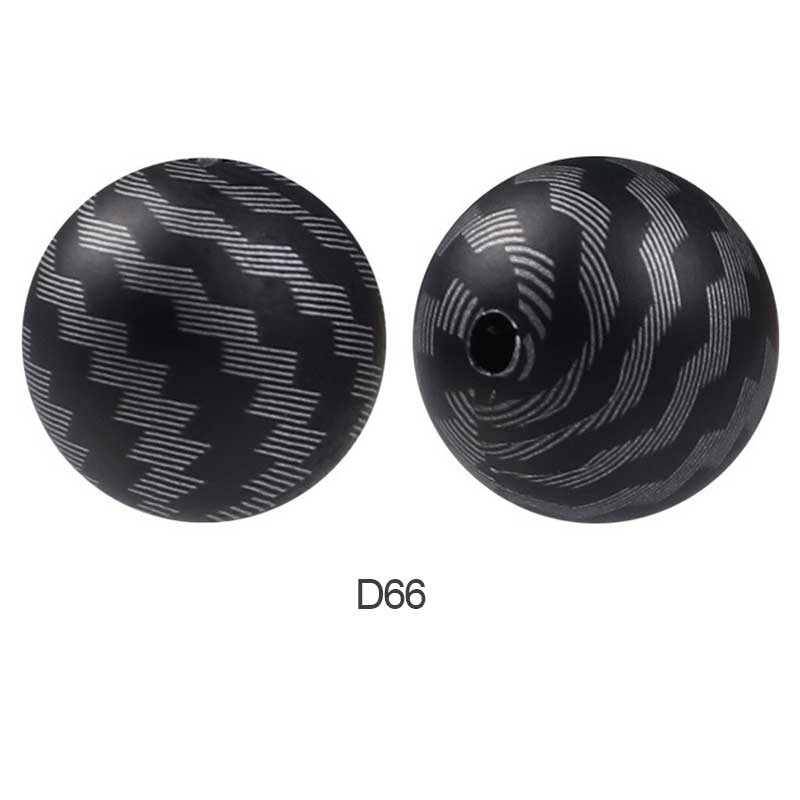 10pcs 15mm Silicone Printed Round Beads