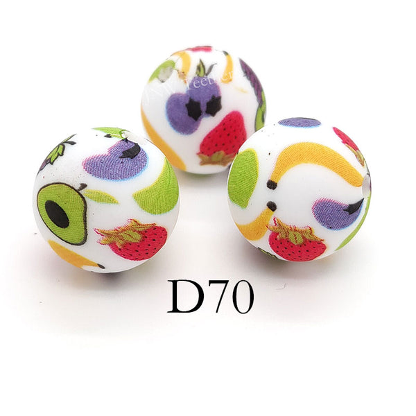 D70 Prints - 15mm Silicone Round Beads