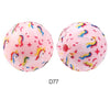 10pcs 15mm Silicone Printed Round Beads