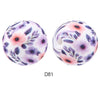 10pcs 15mm Silicone Printed Round Beads
