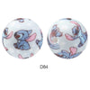 10pcs 15mm Silicone Printed Round Beads