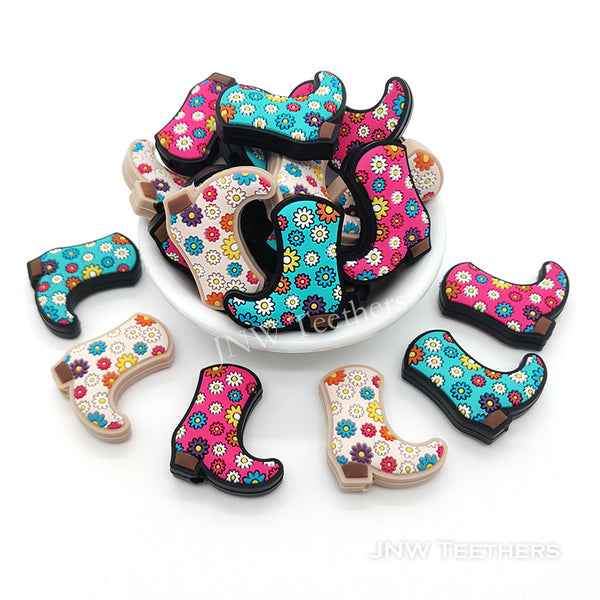 Flower Boots silicone focal beads