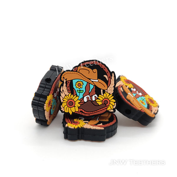 Daisy cowboy boots silicone focal beads