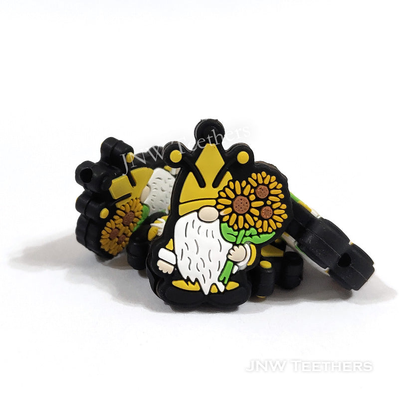 JNW Teethers Daisy honey bee gnome silicone focal beads