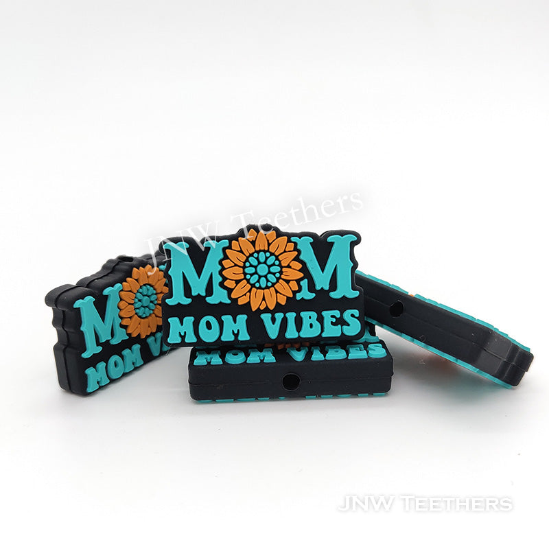 Daisy mom vibes silicone focal beads
