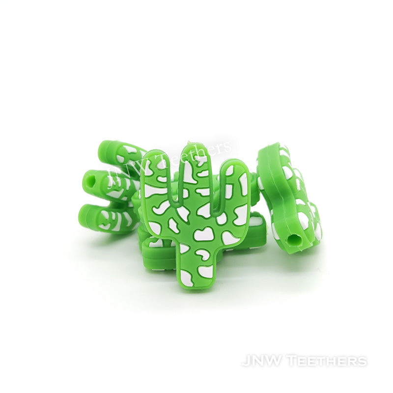 Chartreuse cactus silicone focal beads