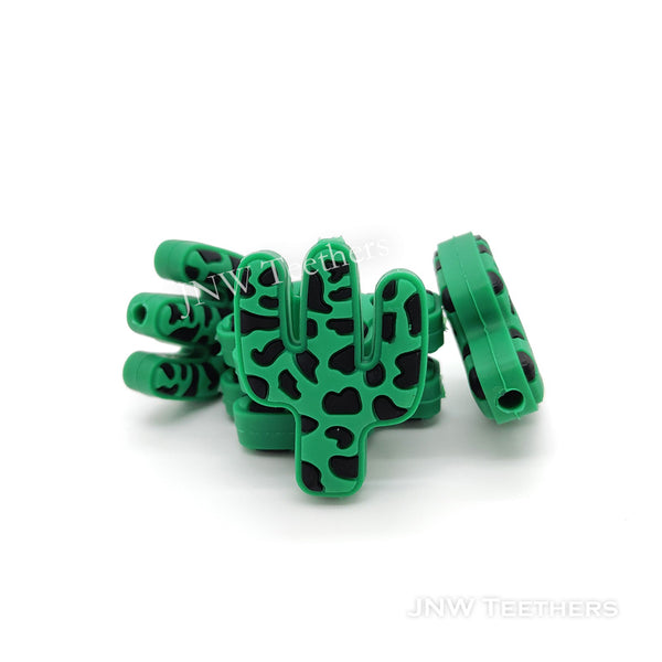 Green Cactus silicone focal beads