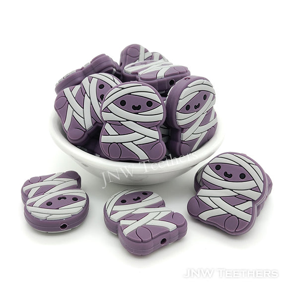 Dark purple mummy fatty silicone focal beads