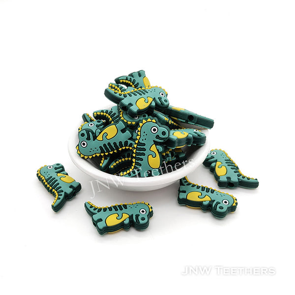 Dino silicone focal beads Green