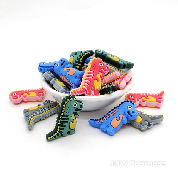 Dino silicone focal beads