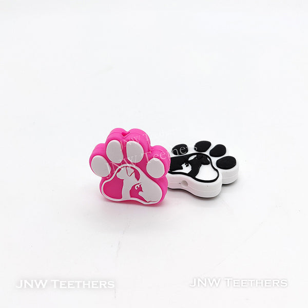 Dog Paw Print Silicone Focal Beads