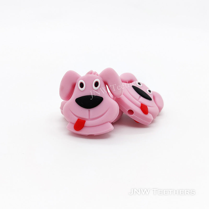 Pink Dog Silicone Beads