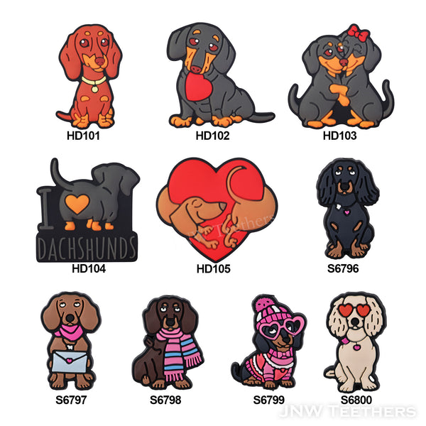 Dachshund dogs silicone focal beads JNWTeethers