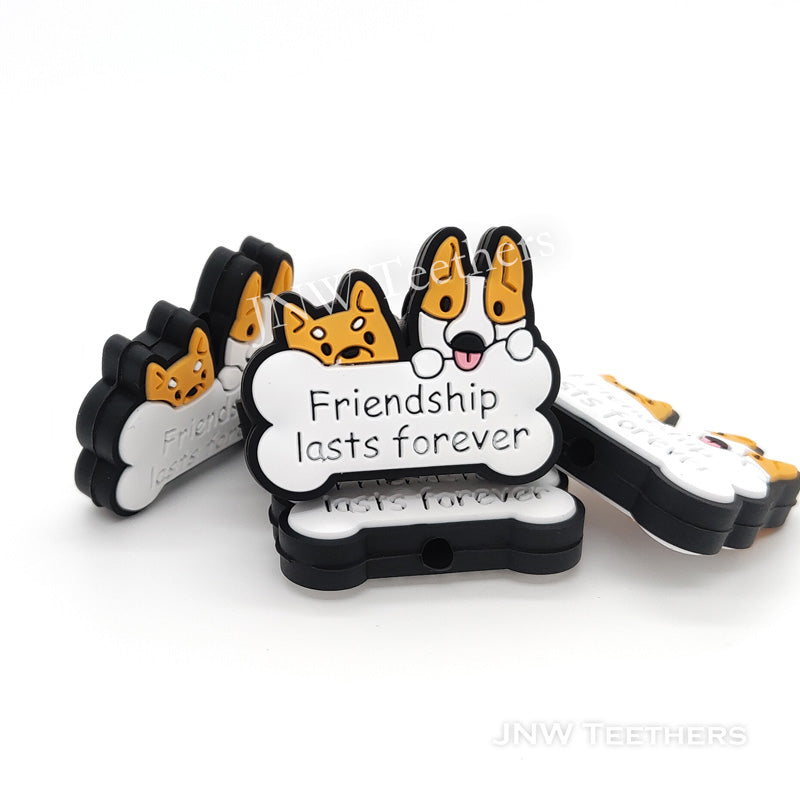 Friendship Dogs Silicone Focal Beads