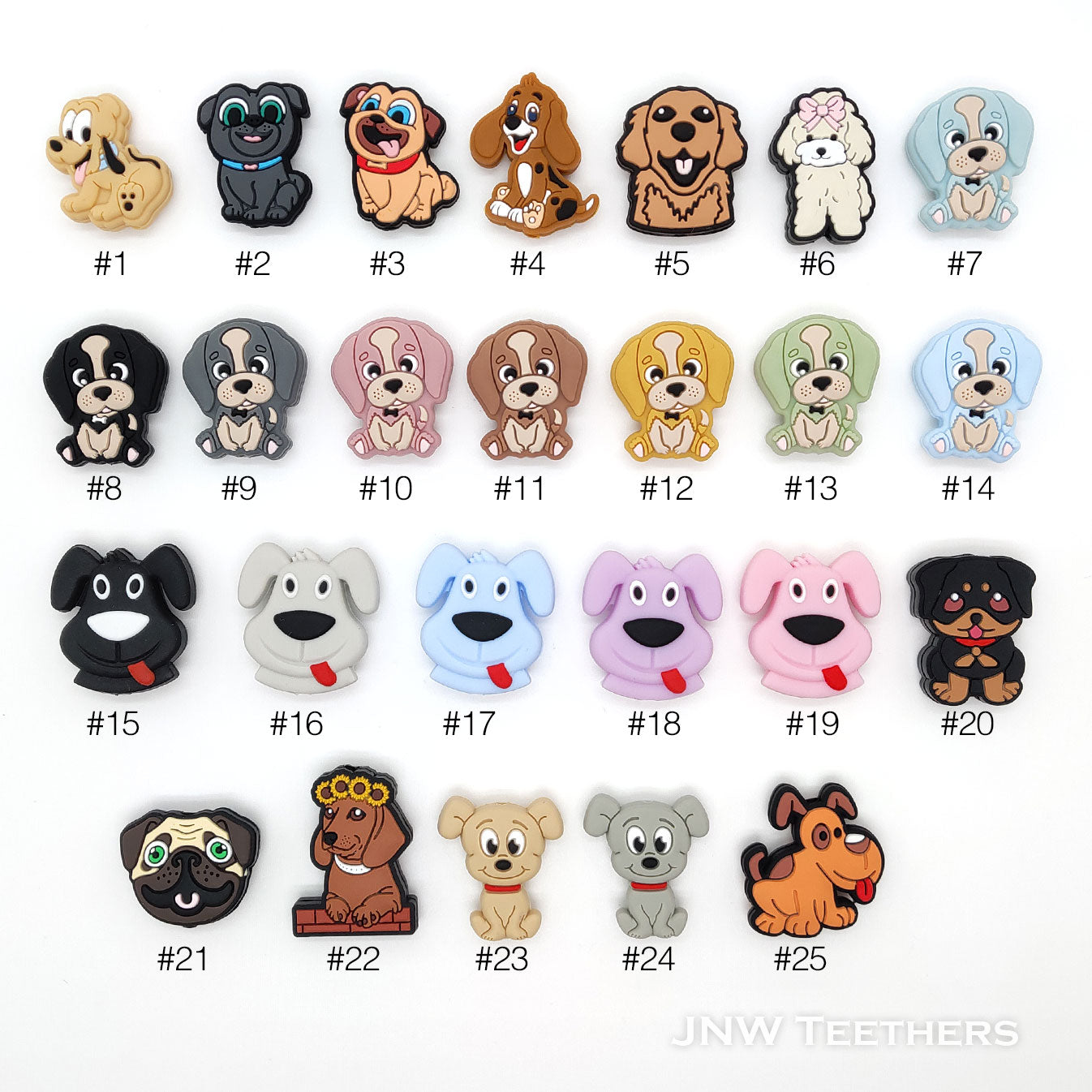 JNWTeethers Animal dogs silicone focal beads wholesale